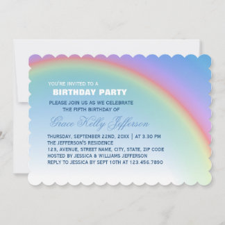 Rainbow Birthday Party Einladung