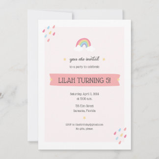 Rainbow Birthday Party Einladung