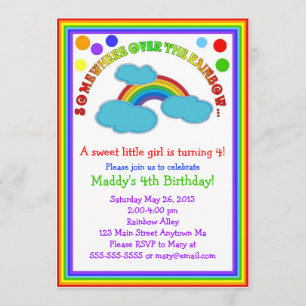 Rainbow Birthday Party Einladungen