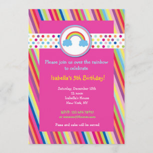 Rainbow Birthday Party Einladungen