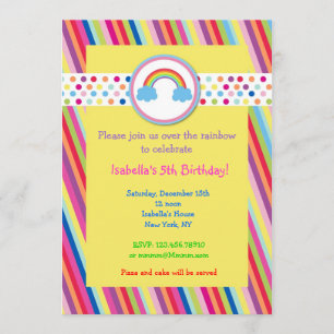 Rainbow Birthday Party Einladungen
