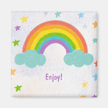 Rainbow Birthday Party Magnet