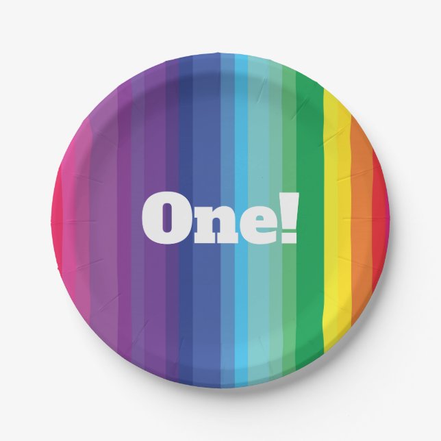 Rainbow Birthday Party Pappteller (Vorderseite)