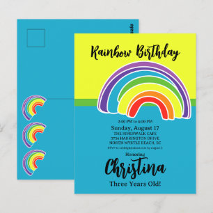 Rainbow Birthday Party Postkarte