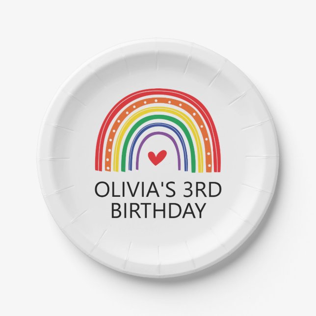 Rainbow Birthday Party Teller (Vorderseite)