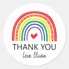 Rainbow Birthday Party Vielen Dank für Ihre Unters Runder Aufkleber