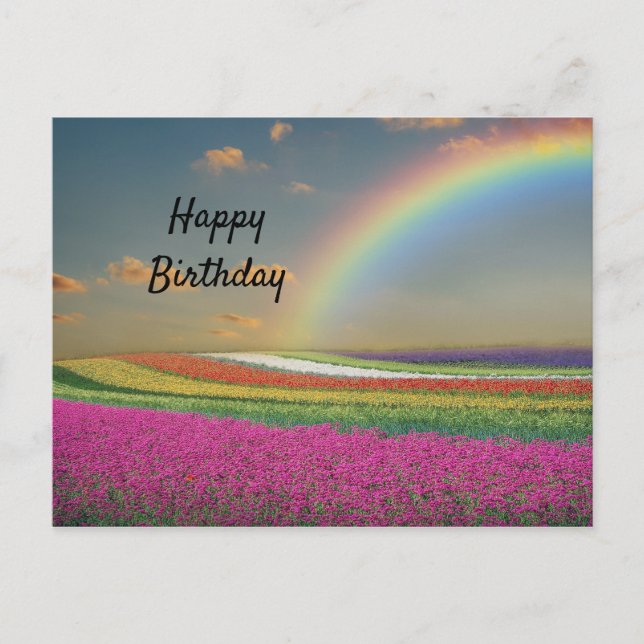 Rainbow Birthday Postkarte (Vorderseite)