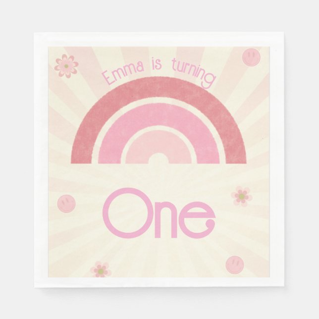 Rainbow Birthday Serviette (Vorderseite)