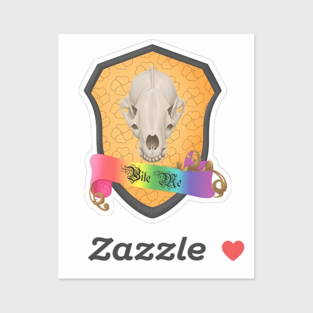 Rainbow Bite Me Badger Skull Aufkleber (Blatt)