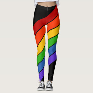 Rainbow Black Diagonal Leggings