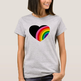 Rainbow Black Heart T-Shirt