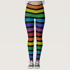 Rainbow Black Leggings