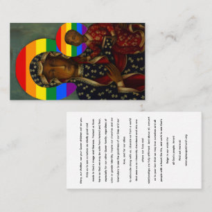 Rainbow Black Madonna Holy Card Visitenkarte