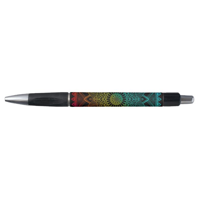 Rainbow Black psychedelic Kugelschreiber (Vorderseite)