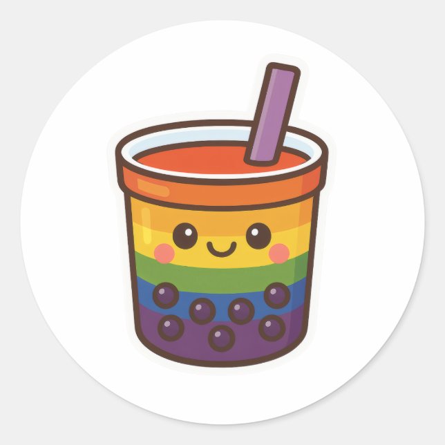 Rainbow-Blase-Tee LGBTQ+-Preis Runder Aufkleber (Vorderseite)