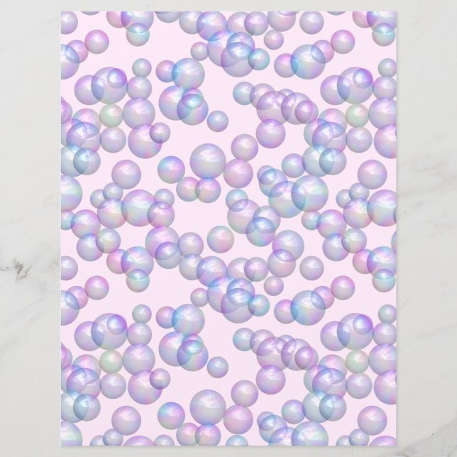 Rainbow-Blasen auf rosa Scrapbook Paper (Vorderseite)