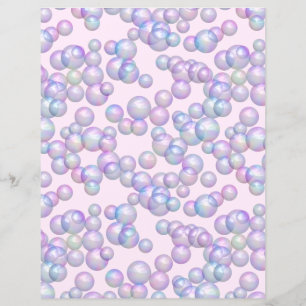 Rainbow-Blasen auf rosa Scrapbook Paper