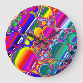 Rainbow Blast Abstrakte Kunst Große Wanduhr