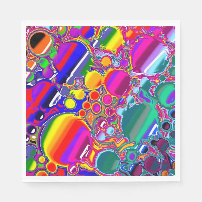 Rainbow Blast Abstrakte Kunst Serviette (Vorderseite)