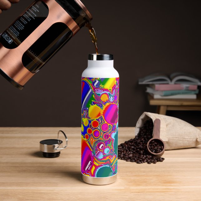 Rainbow Blast Abstrakte Kunst Trinkflasche (Kaffee)