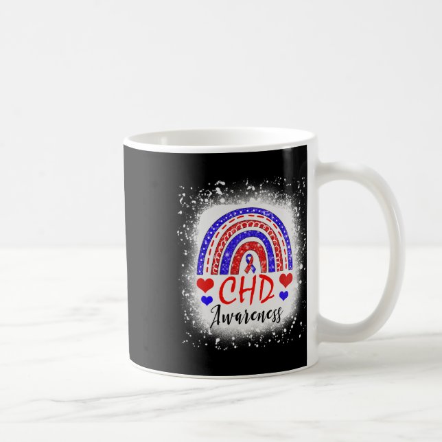 Rainbow Bleached Chd Congenital Heart Defect Aware Kaffeetasse (Rechts)