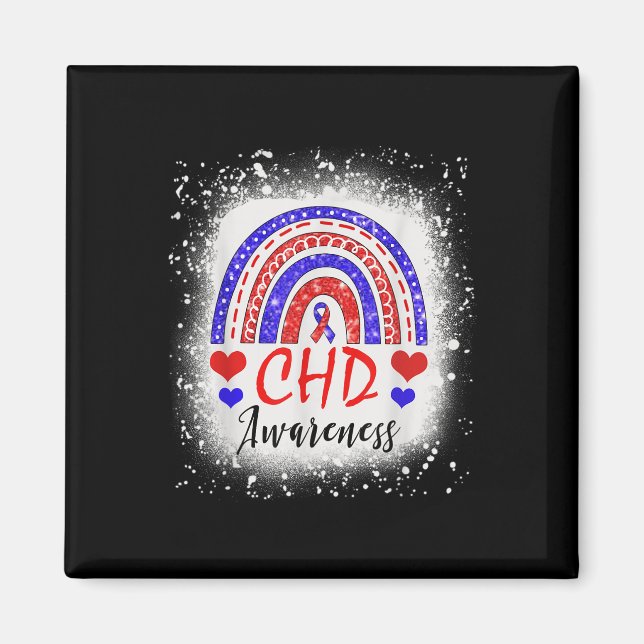 Rainbow Bleached Chd Congenital Heart Defect Aware Magnet (Vorne)