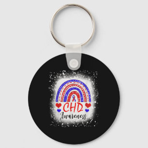 Rainbow Bleached Chd Congenital Heart Defect Aware Schlüsselanhänger