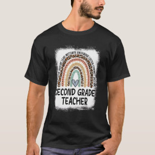 Rainbow Bleached Teach Liebe Inspirier Team 2. Kla T-Shirt