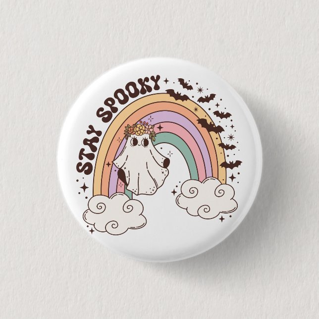 Rainbow Bleibe Spooky Button (Vorderseite)