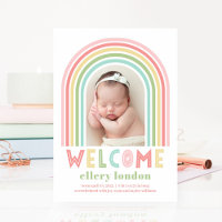 Rainbow Bliss Baby Birth Ankündigung
