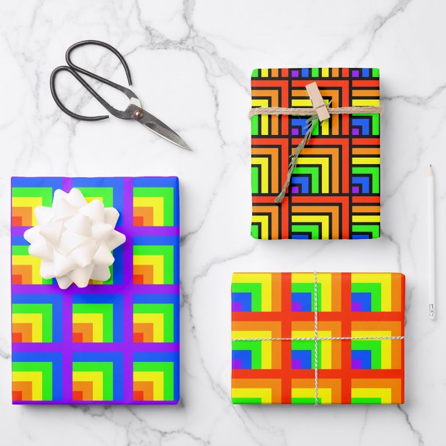 Rainbow Blocks Wrapping Paper Set Geschenkpapier Set (Von Creator hochgeladen)