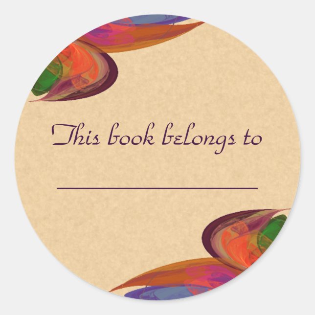 Rainbow Blossom Fraktal Runder Aufkleber (Vorderseite)