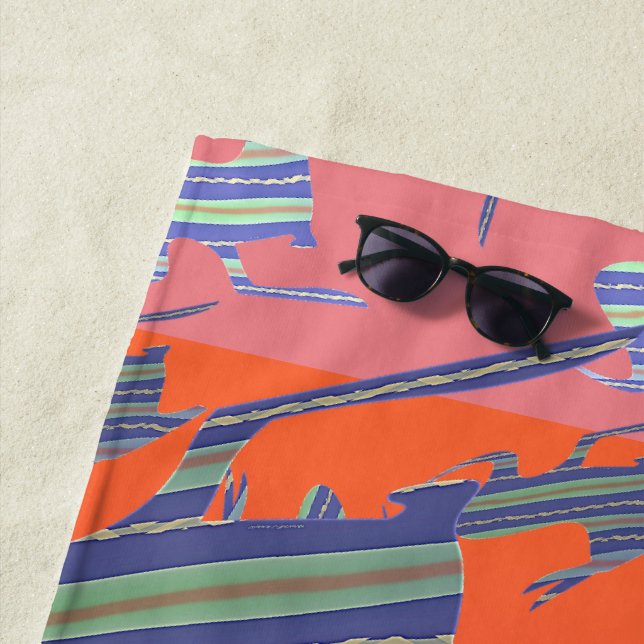 Rainbow Blue Kangaroo Beach Handtuch (Beispiel)