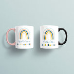 Rainbow blue personalisiert best lehrer kaffeetasse<br><div class="desc">Rainbow blue gelb personalisierten Schlamm niedlich elegante besten Lehrer Sommer,  Weihnachten oder Ende des Termins Geschenk.</div>