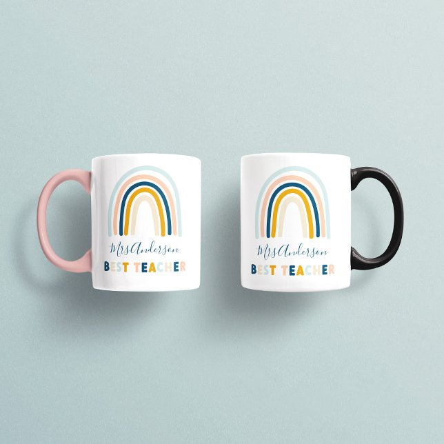Rainbow blue personalisiert best lehrer kaffeetasse (Von Creator hochgeladen)