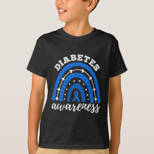 Rainbow Blue Ribbon T1d Typ 1 Diabetes T-Shirt