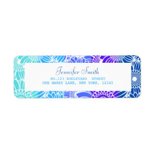 Rainbow Blue Stripes Floral Geburtstagsadresse