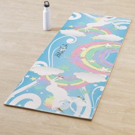 Rainbow Blue Unicorn Yoga Mat Yogamatte