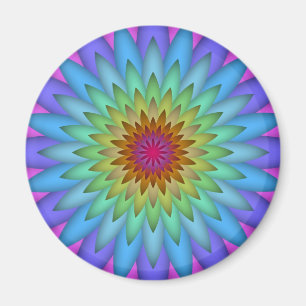 Rainbow Blume Abstrakt Art Magnet