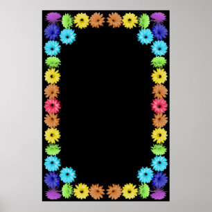 Rainbow Blume Border Poster
