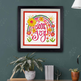 Rainbow Blume Colorful Choose Joy Inspirivity Poster