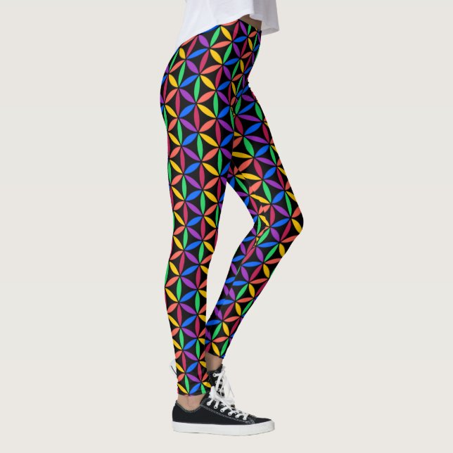 Rainbow-Blume des Lebensmusters Leggings (Rechts)