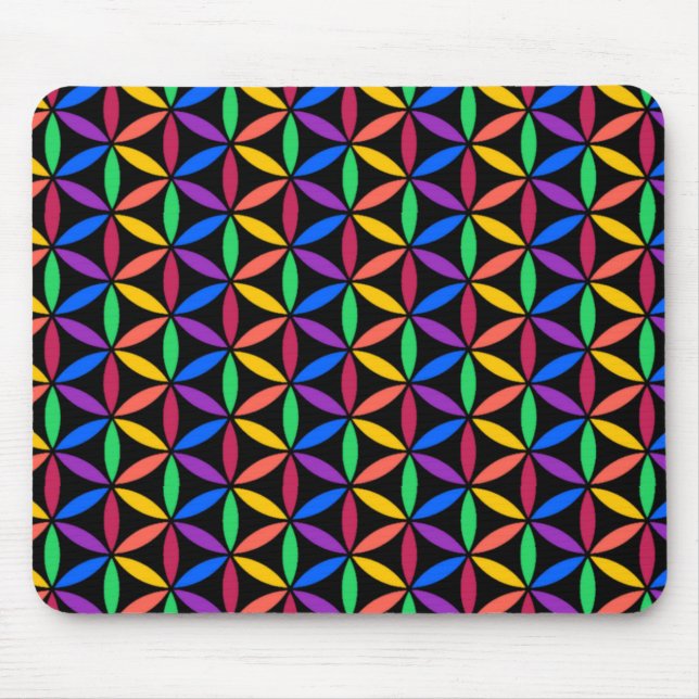 Rainbow-Blume des Lebensmusters Mousepad (Vorne)