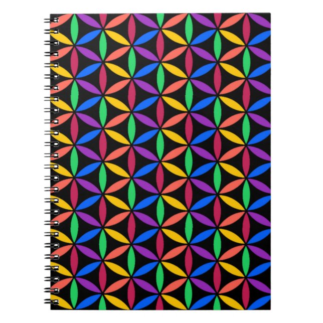 Rainbow-Blume des Lebensmusters Notizblock (Vorderseite)