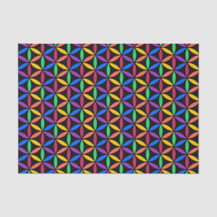Rainbow-Blume des Lebensmusters Seidenpapier