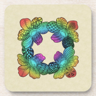 Rainbow Blume Doodle Untersetzer