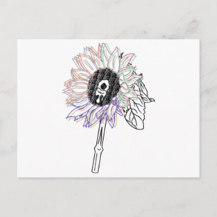 Rainbow Blume Funky Art Feiertagspostkarte