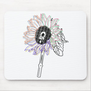 Rainbow Blume Funky Art Mousepad