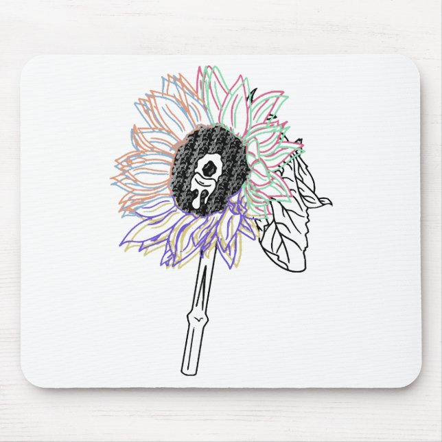 Rainbow Blume Funky Art Mousepad (Vorne)