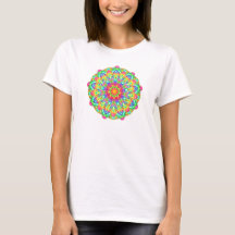 Rainbow Blume Mandala Boho T - Shirt